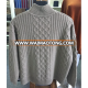 cable knitted mock neck heavy pure cashmere sweater