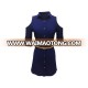 Fashion Collection Women Cotton Spandex Smart Casual Three Quarter Sleeve Cold Shoulder Navy Color Dress with Belt